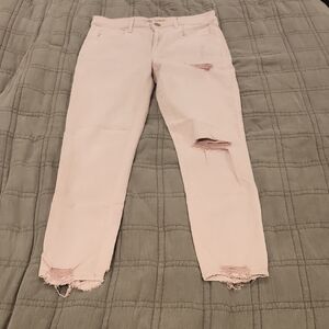 American Eagle Outfitters Light Pink Distressed Jeans Size 14!